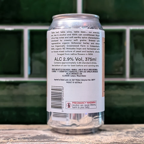 Wildflower | Table Beer Back Label