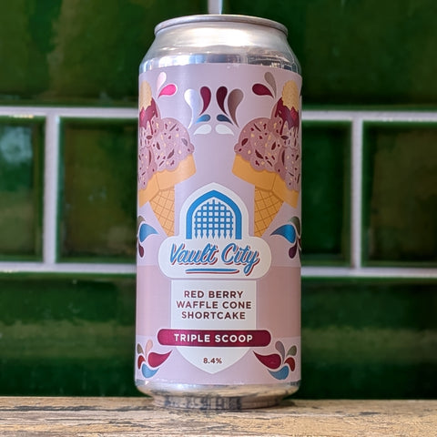 Vault City | Red Berry Waffle Cone Shortcake Triple Scoop : Strawberry, Cherry, Raspberry and Blackberry Imperial Sour
